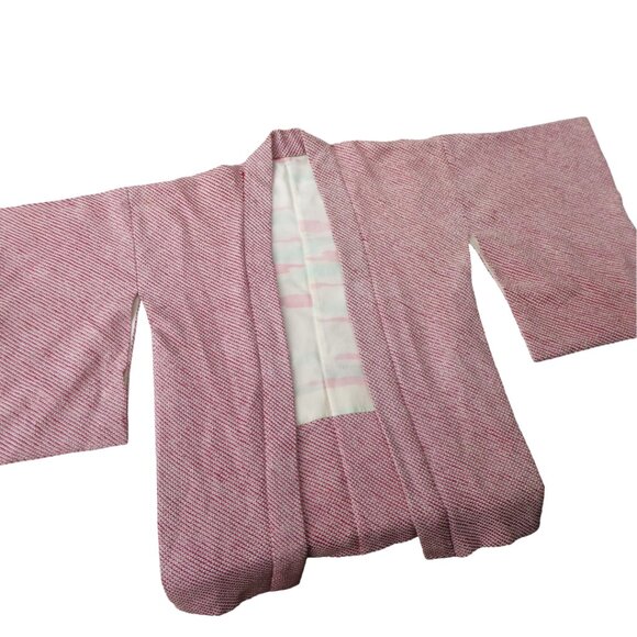 Japanese Kimono Ethnic Hand Crafted Embossed Lining Red White 3D Textured Tie - Picture 7 of 10